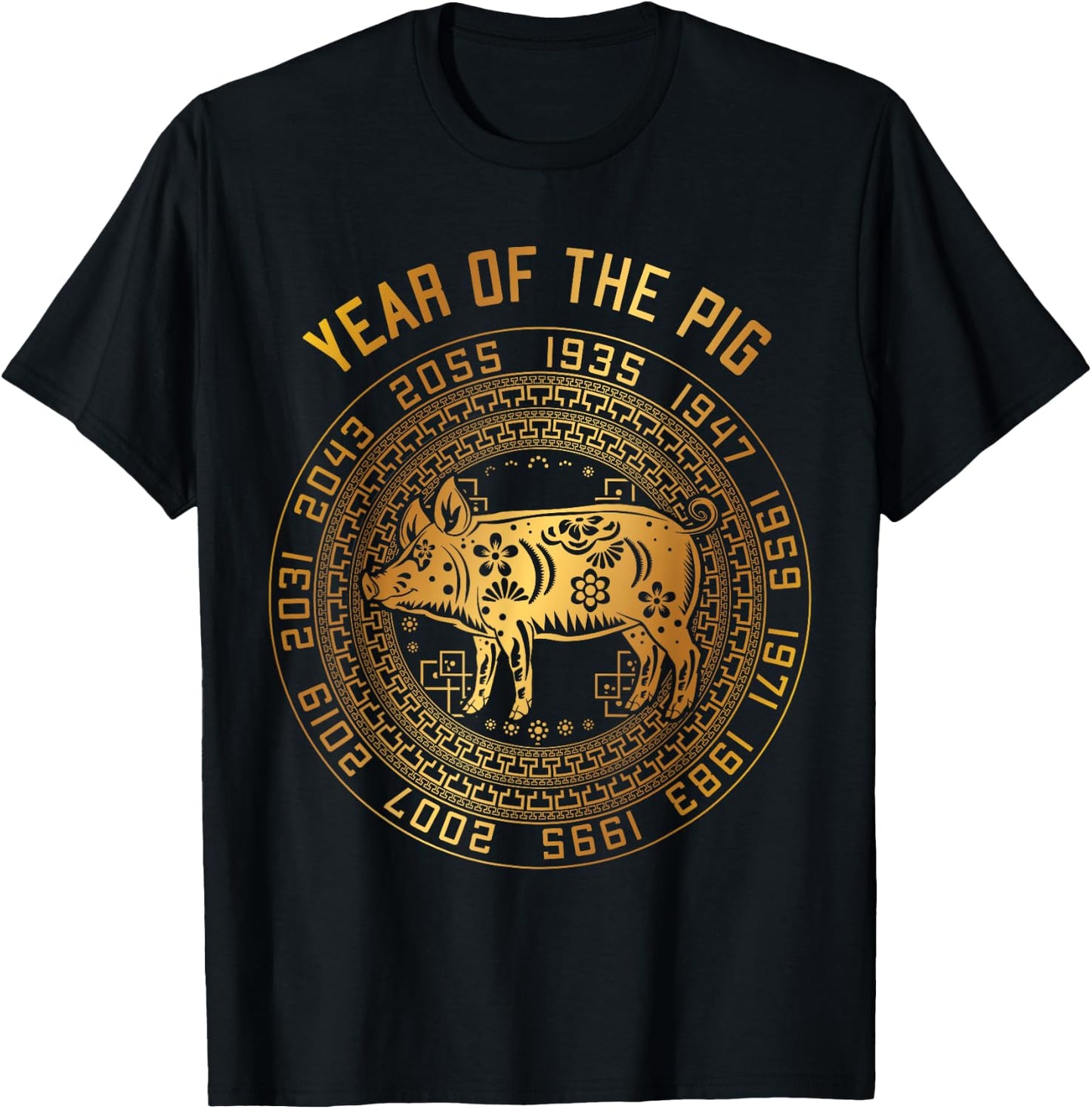 Chinese New Year Of Pig Chinese Zodiac Year 2031 T-Shirt - T-Shirt | Black
