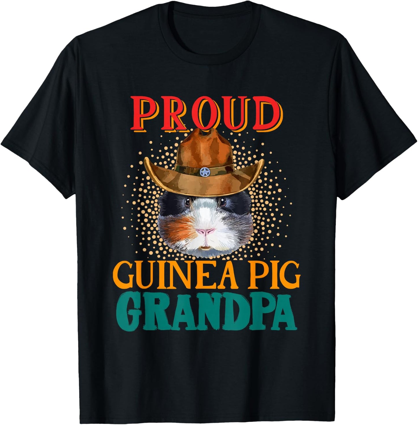 Vintage Proud Guinea Pig Grandpa Cute Guinea Pig Lover T-Shirt - T-Shirt | Black