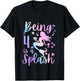 4 Year Old 4th Mermaid Birthday Under Sea Party Themed T-Shirt - T-Shirt | Black
