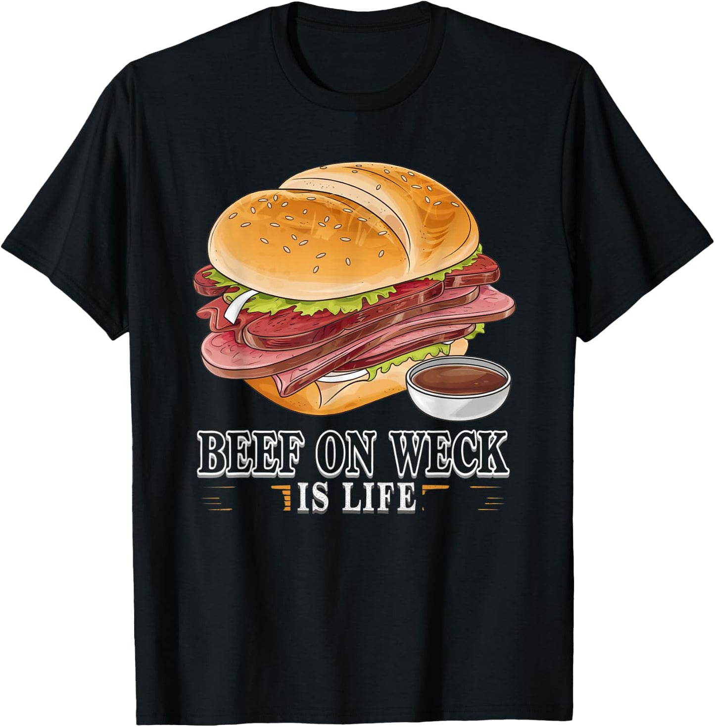 Beef on Weck – Iconic Sandwich Design for Food Lovers T-Shirt - T-Shirt | Black