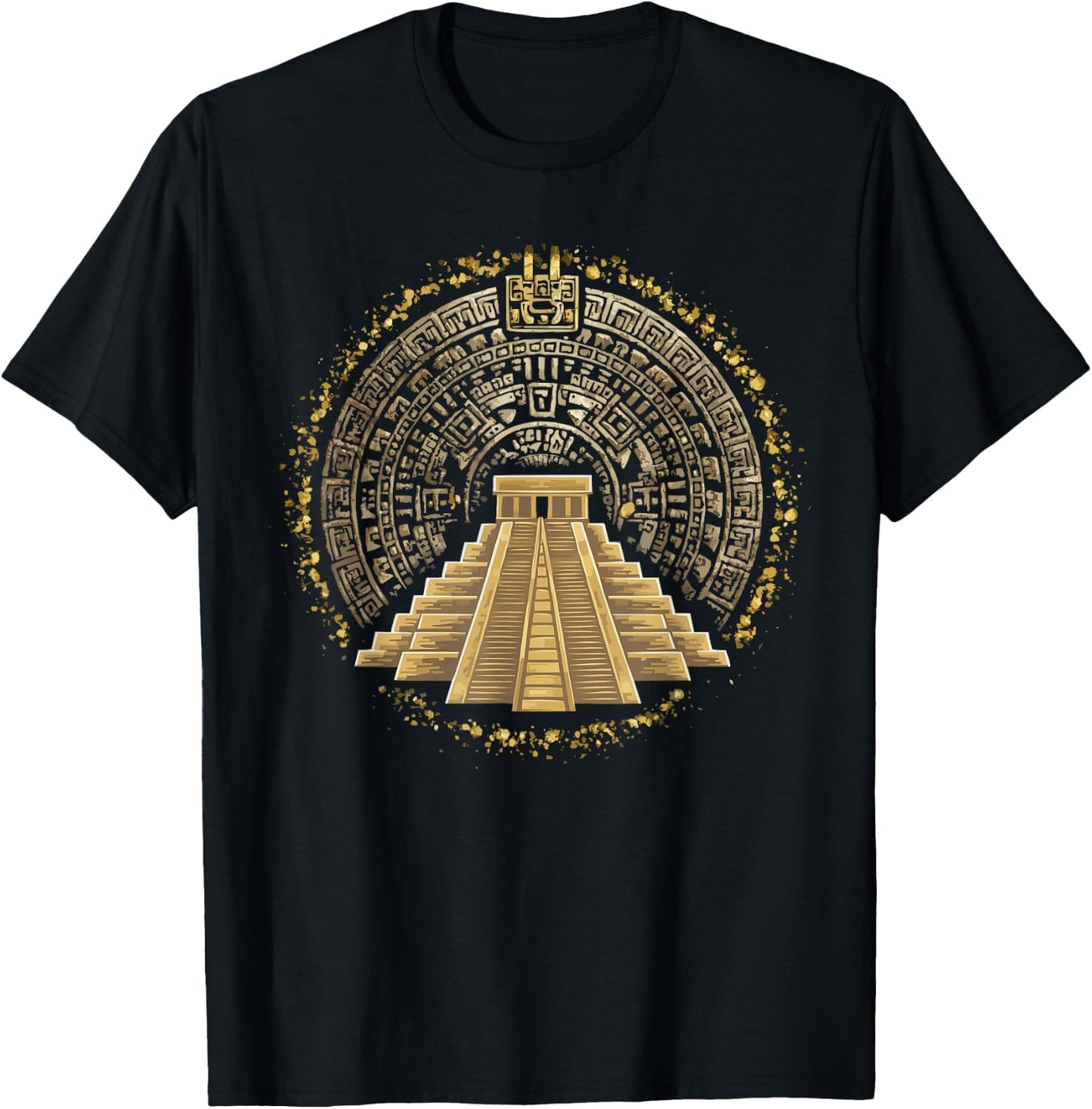 Aztec Calendar Mayan Indigenous Mexican Aztec Jaguar T-Shirt - T-Shirt | Black