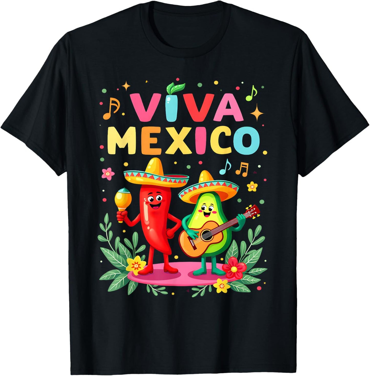 Viva Mexico Mexican Independence Day Kids Dance Mexican T-Shirt - T-Shirt | Black