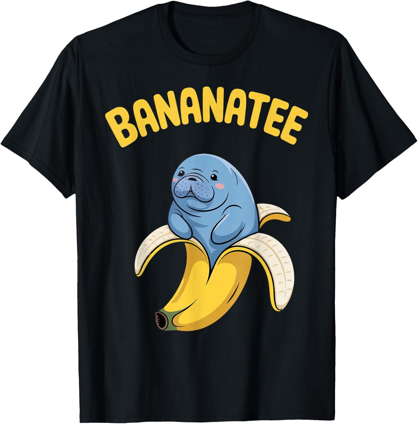 Bananatee Banana Manatees Sea Animal Sea Cow Manatee T-Shirt - T-Shirt | Black