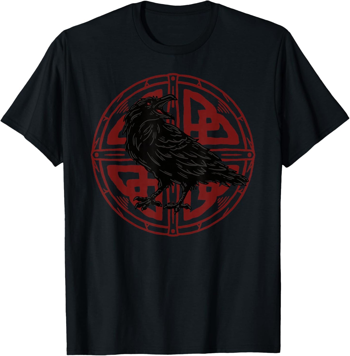 Crow Odin Raven Celtic Rune Viking T-Shirt - T-Shirt | Black