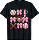 Baseball Coquette Bow Softball Girl Women T-Shirt - T-Shirt | Black