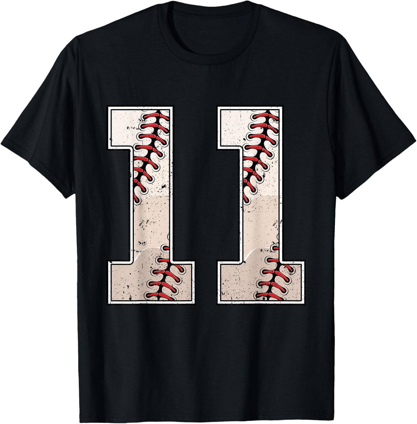 Baseball Birthday Boy Eleven 11 Years Old 11th Bday Party T-Shirt - T-Shirt | Black