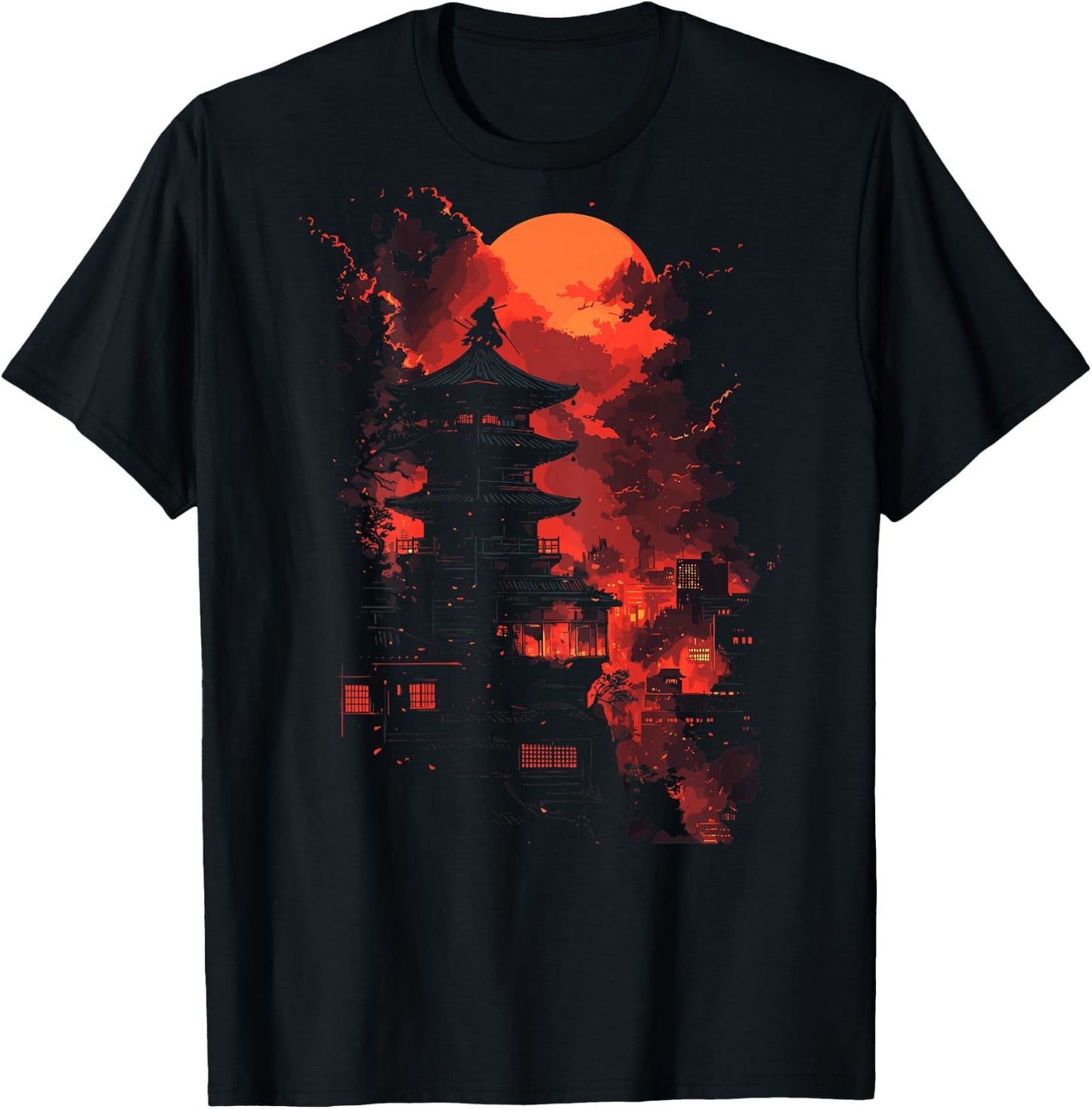 Japanese Ninja Backprint , black T-Shirt - T-Shirt | Black