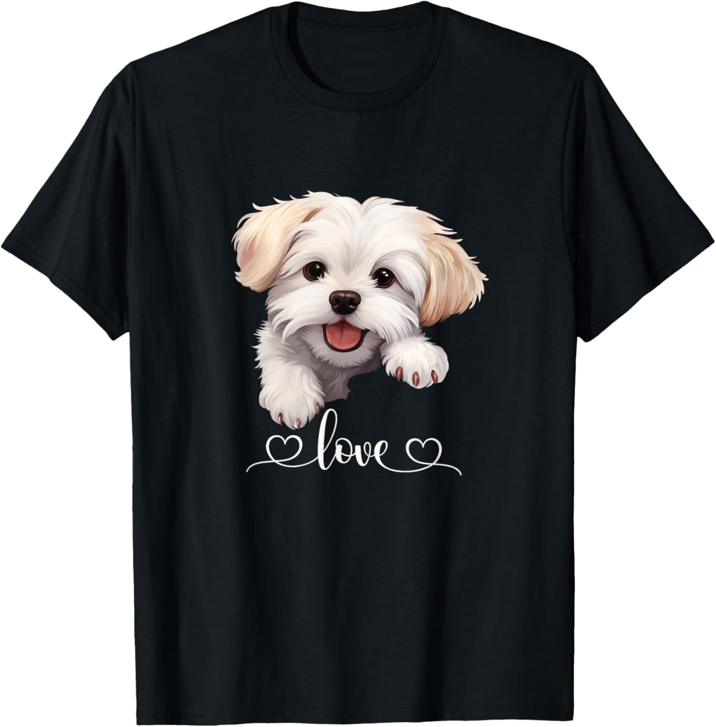 Maltese Love – Cute Small Dog Lover Gift T-Shirt - T-Shirt | Black