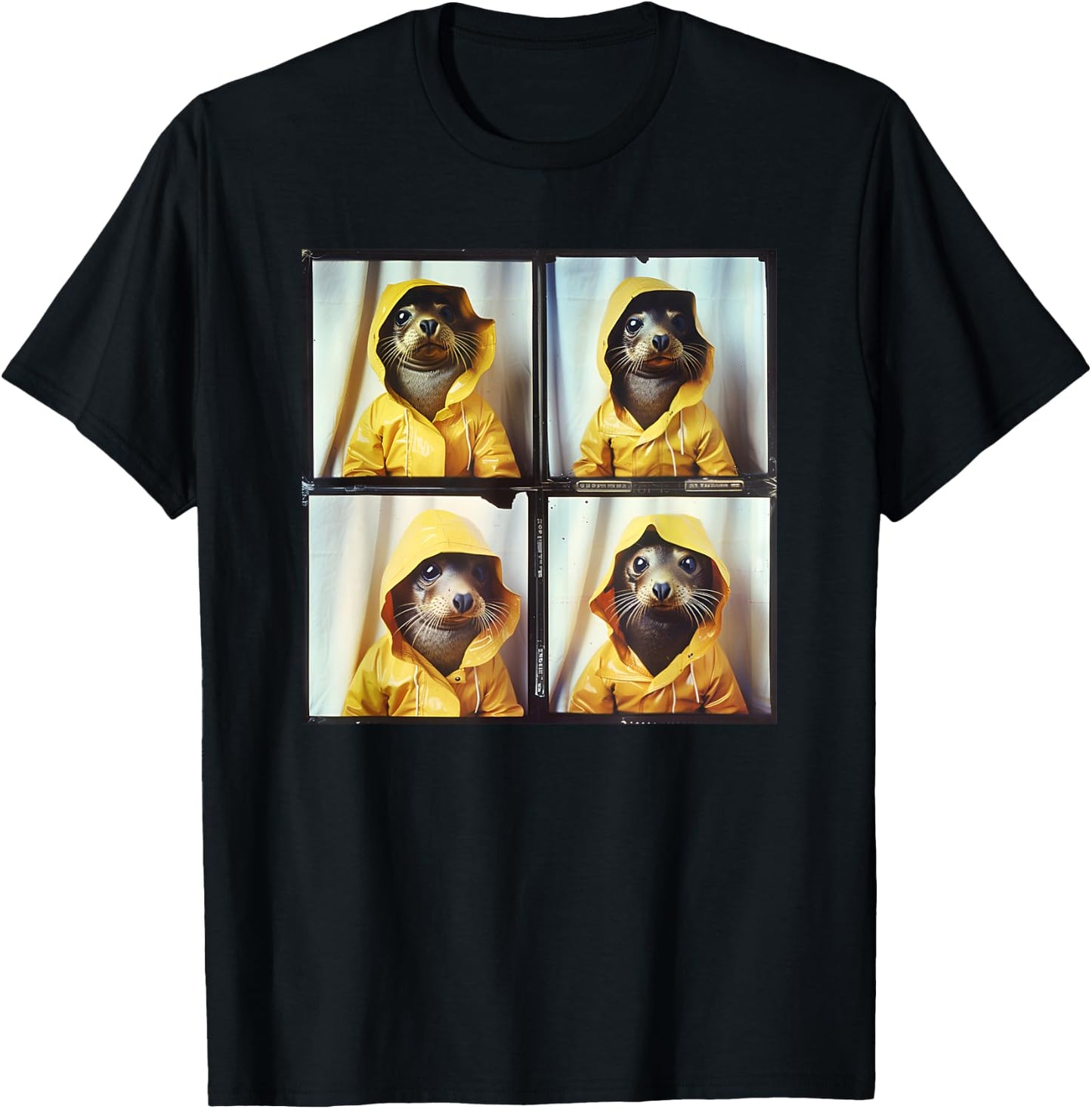 Funny Seal Photobooth Weird Animal Lover Art for Seal Fans T-Shirt - T-Shirt | Black