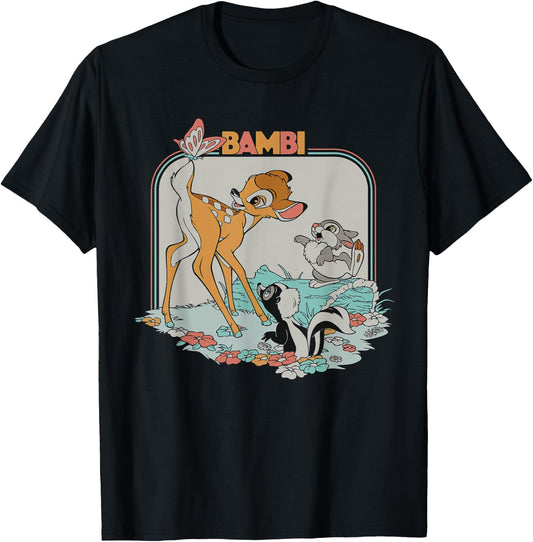 Disney Bambi Movie Retro T-Shirt - T-Shirt | Black