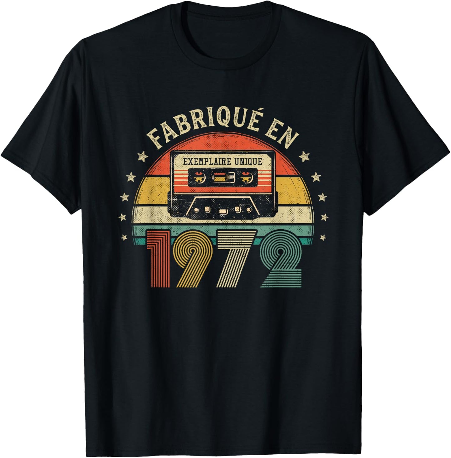 Fabriqué en 1972 Vintage Cassette - Cadeau Anniversaire 1972 T-Shirt - T-Shirt | Black