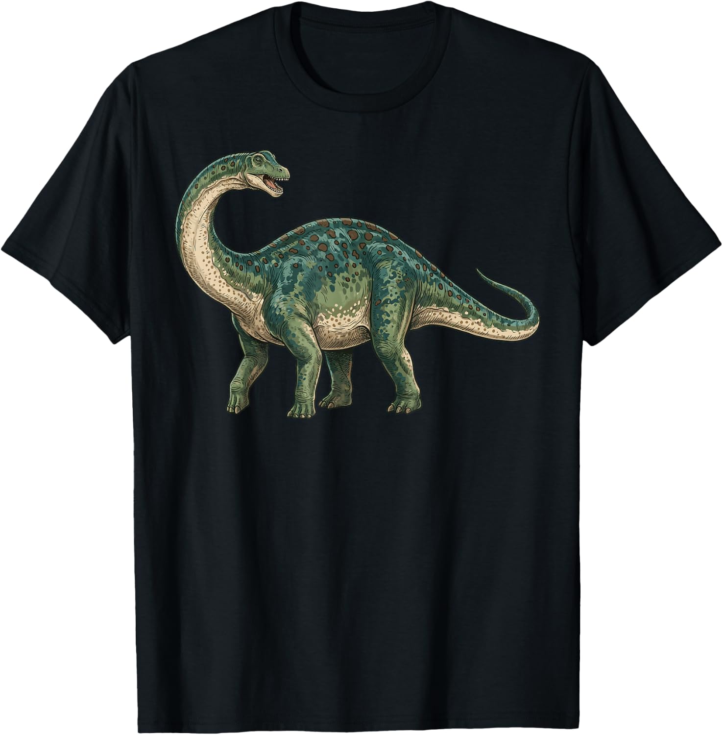 Brontosaurus Illustration Apatosaurus T-Shirt - T-Shirt | Black