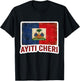 Vintage Haiti Flag Day Ayiti Cheri Proud Haitian Distressed T-Shirt - T-Shirt | Black