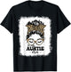 Leopard Messy Bun In My Auntie Era Bleached T-Shirt - T-Shirt | Black