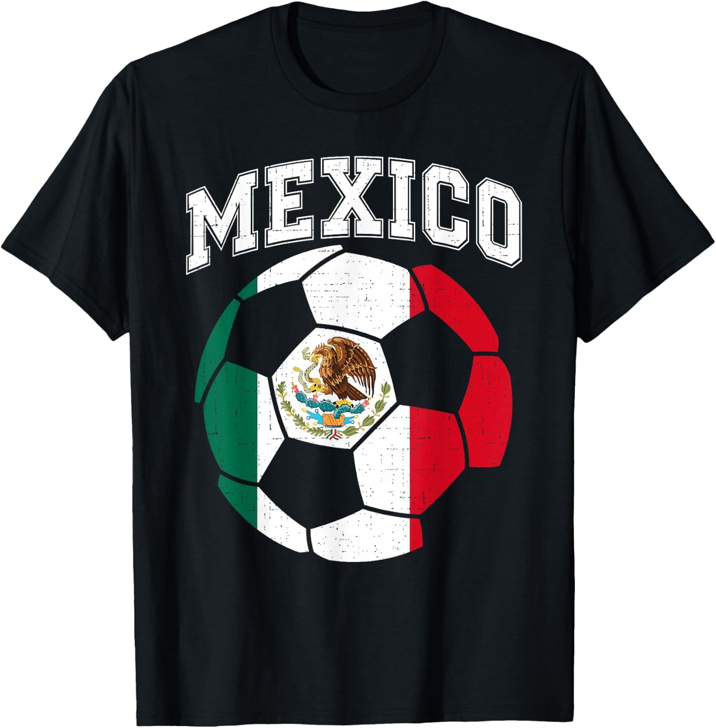 Mexico Mexican Flag Vintage Pride Men Women Kids T-Shirt - T-Shirt | Black