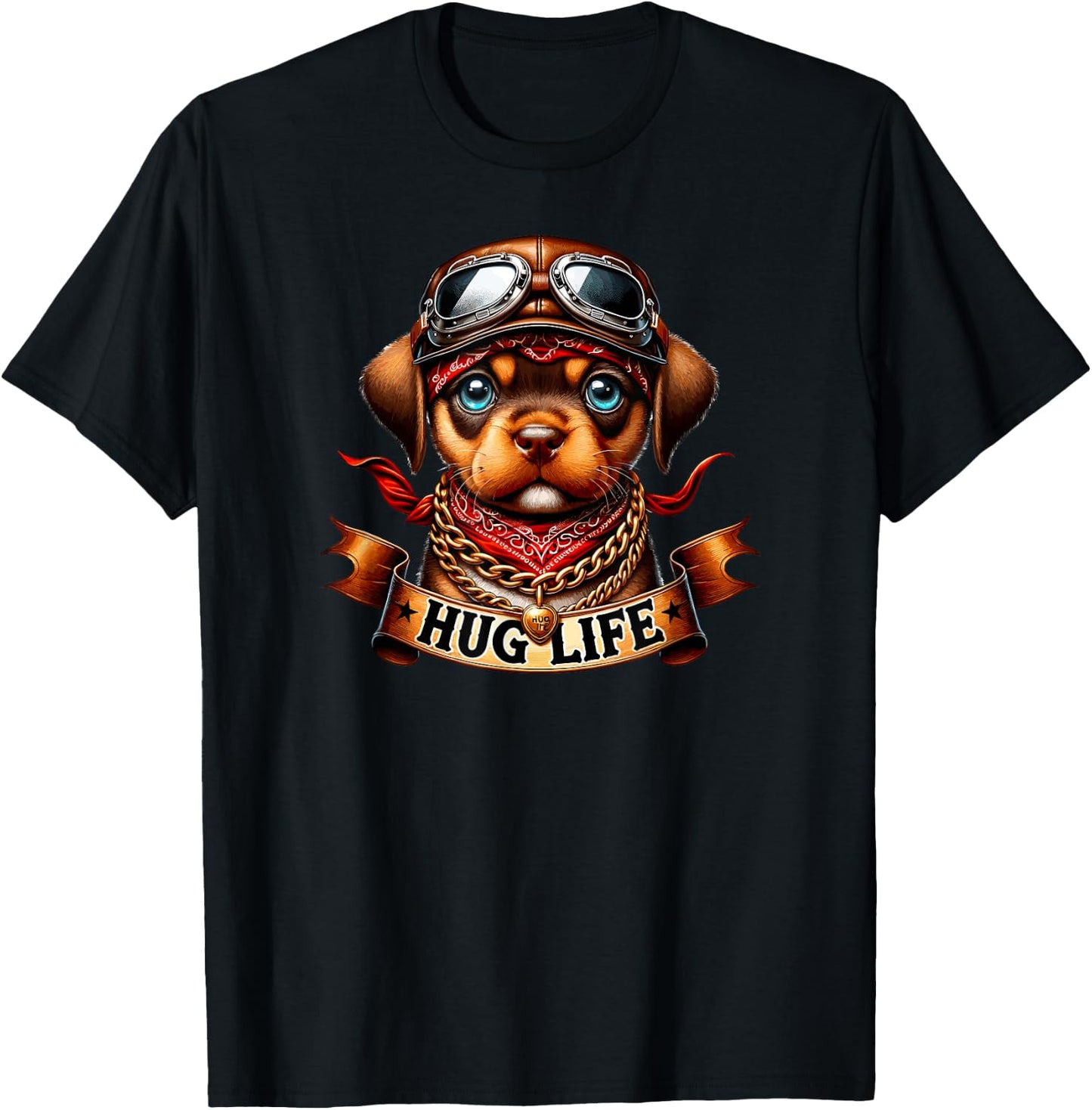 Hug Life Shirt Dog for Animal Shelters Cute Puppy Men Women Girls Kids T-Shirt - T-Shirt | Black