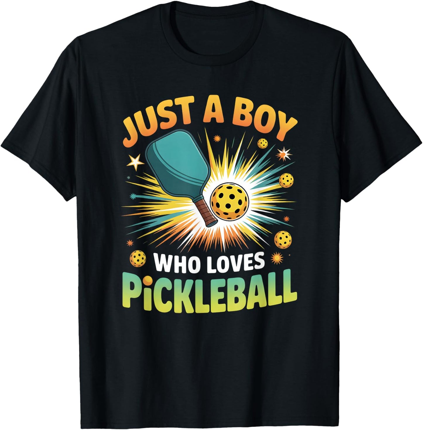Boys Pickleball T-Shirt - T-Shirt | Black
