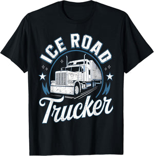 Ice Road Trucker Funny Truck Driver Semi Trucking Dad Men T-Shirt - T-Shirt | Black