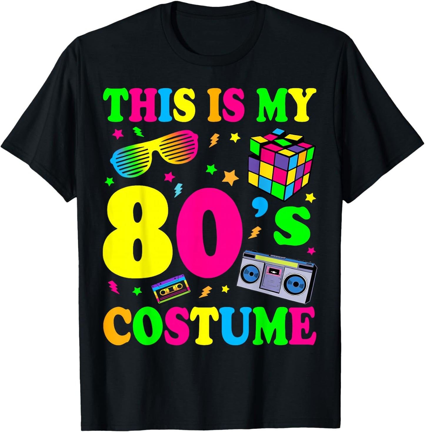 This is My 80s Costume 80's 90's Party T-Shirt - T-Shirt | Black