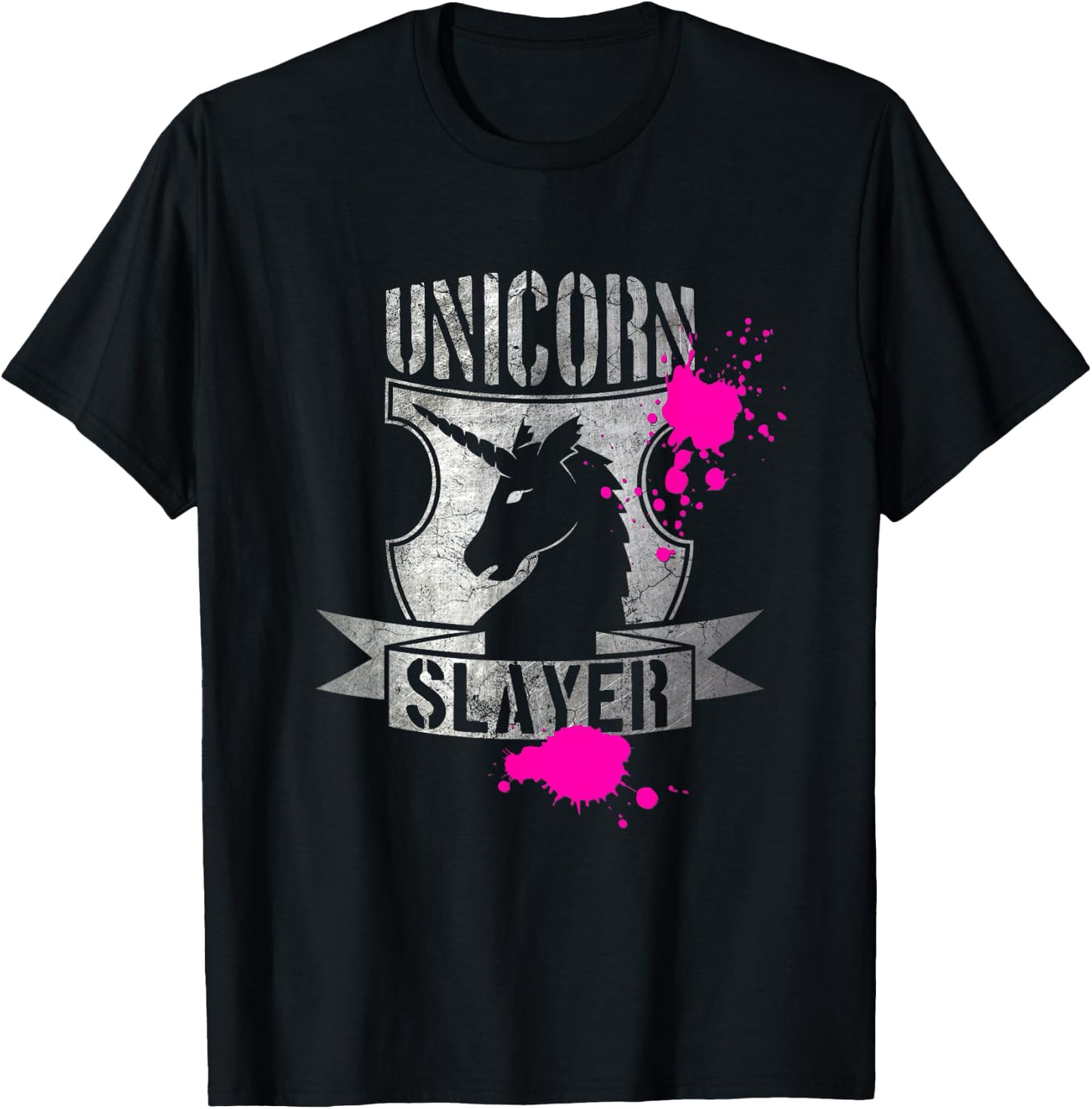 Funny Unicorn Slayer Rainbow T-Shirt - T-Shirt | Black