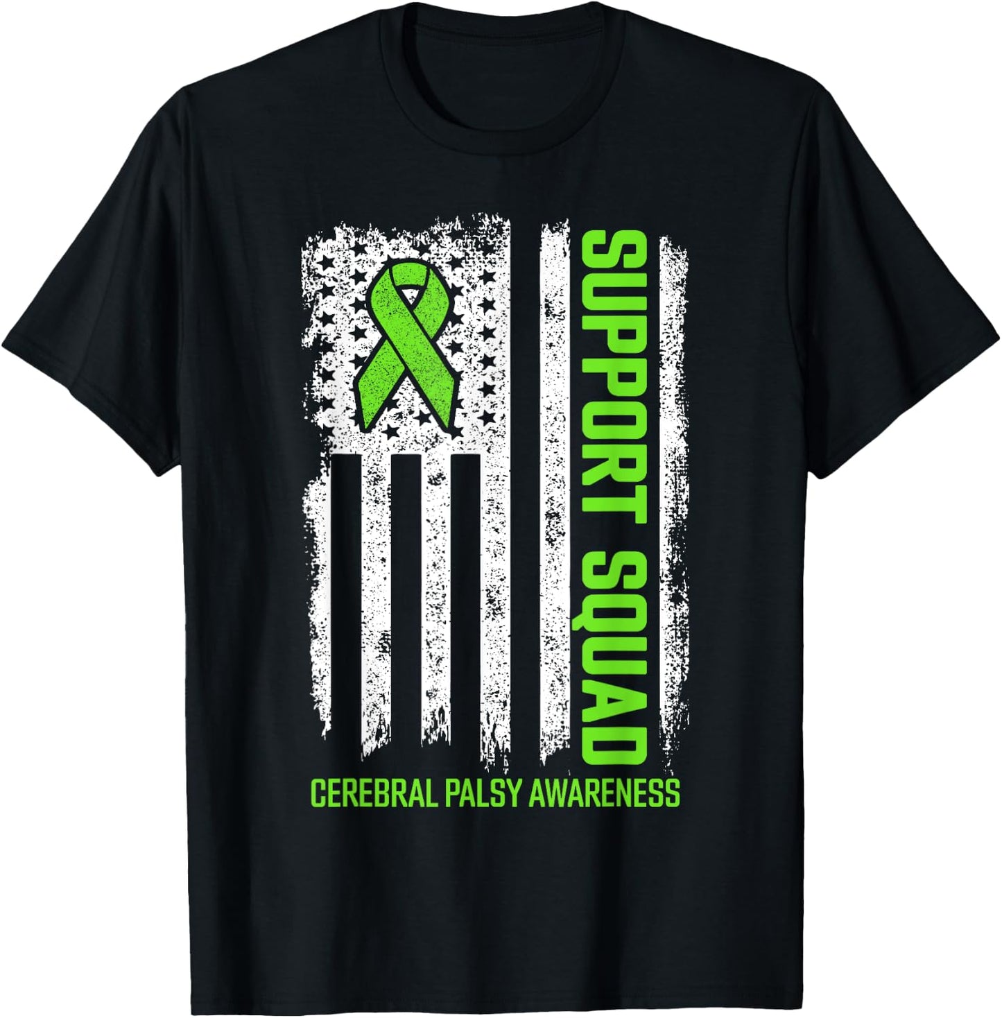 Cerebral Palsy Support Squad Family Cerebral Palsy Awareness T-Shirt - T-Shirt | Black