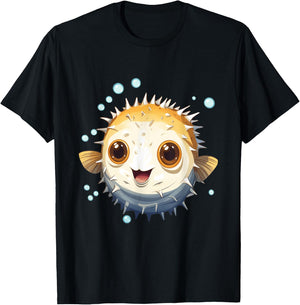 Cute Blowfish Easy Halloween Puffer Fish Costume Pufferfish T-Shirt - T-Shirt | Black