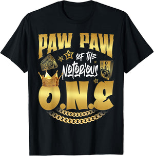 Paw Paw Of The Notorious One Old School Hip Hop 1st Birthday T-Shirt - T-Shirt | Black