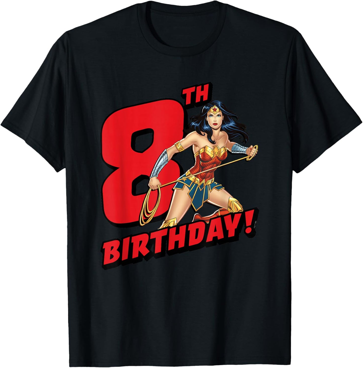 Wonder Woman 8th Birthday T-Shirt - T-Shirt | Black