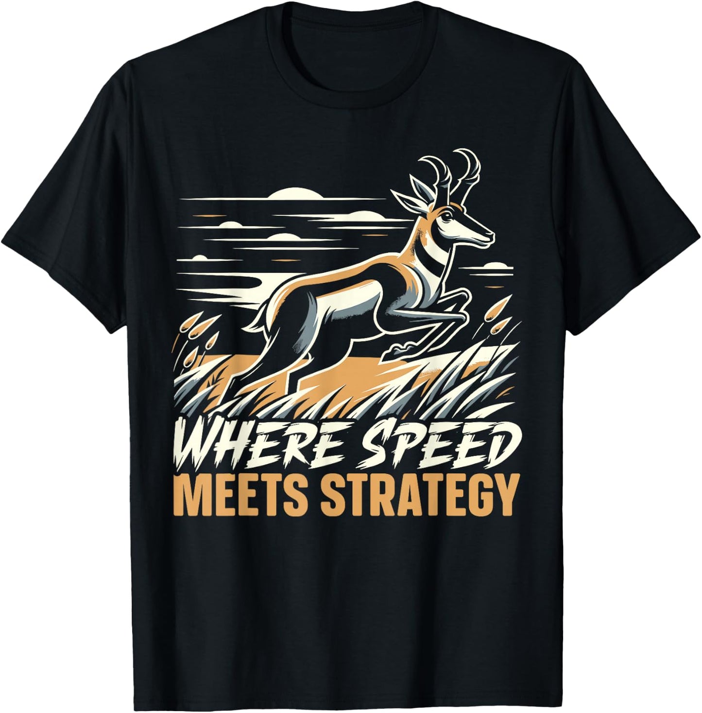 Pronghorn Hunter Animal Hunt Rifle Antelope Hunting T-Shirt - T-Shirt | Black