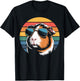 Retro Guinea Pig Sunglasses Flag Guinea Pig T-Shirt - T-Shirt | Black
