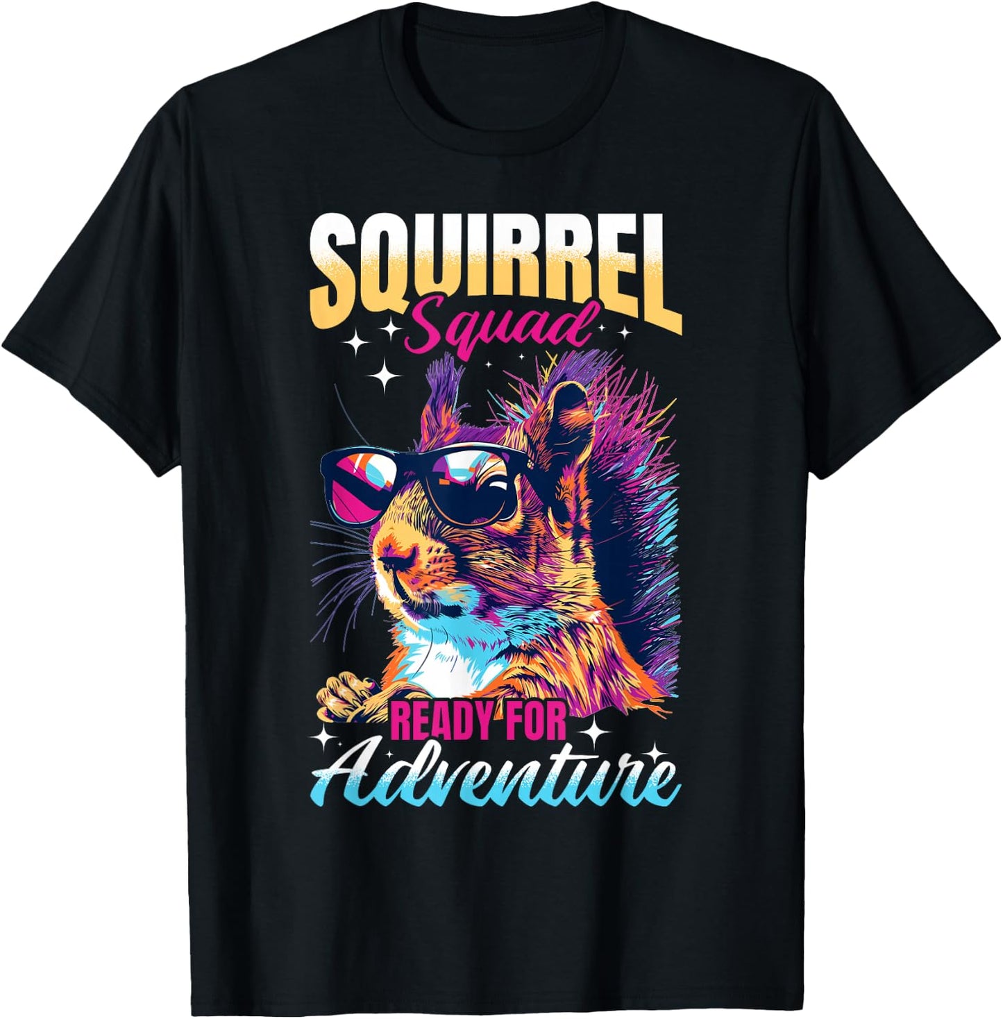 Funny Squirrel Animal Squirrel squad ready for adventure T-Shirt - T-Shirt | Black