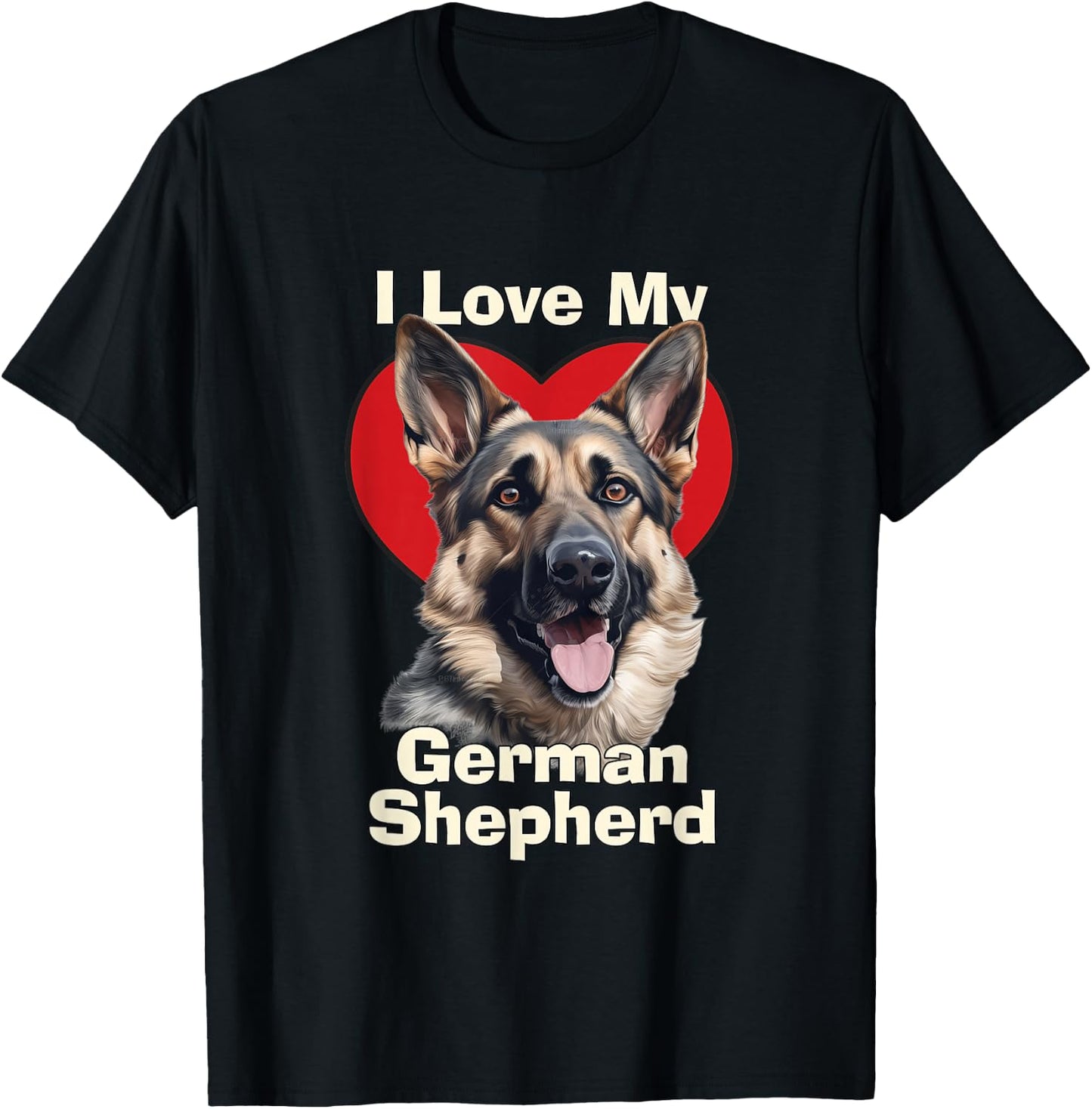 I Love My Shepherd Puppy T-Shirt - T-Shirt | Black
