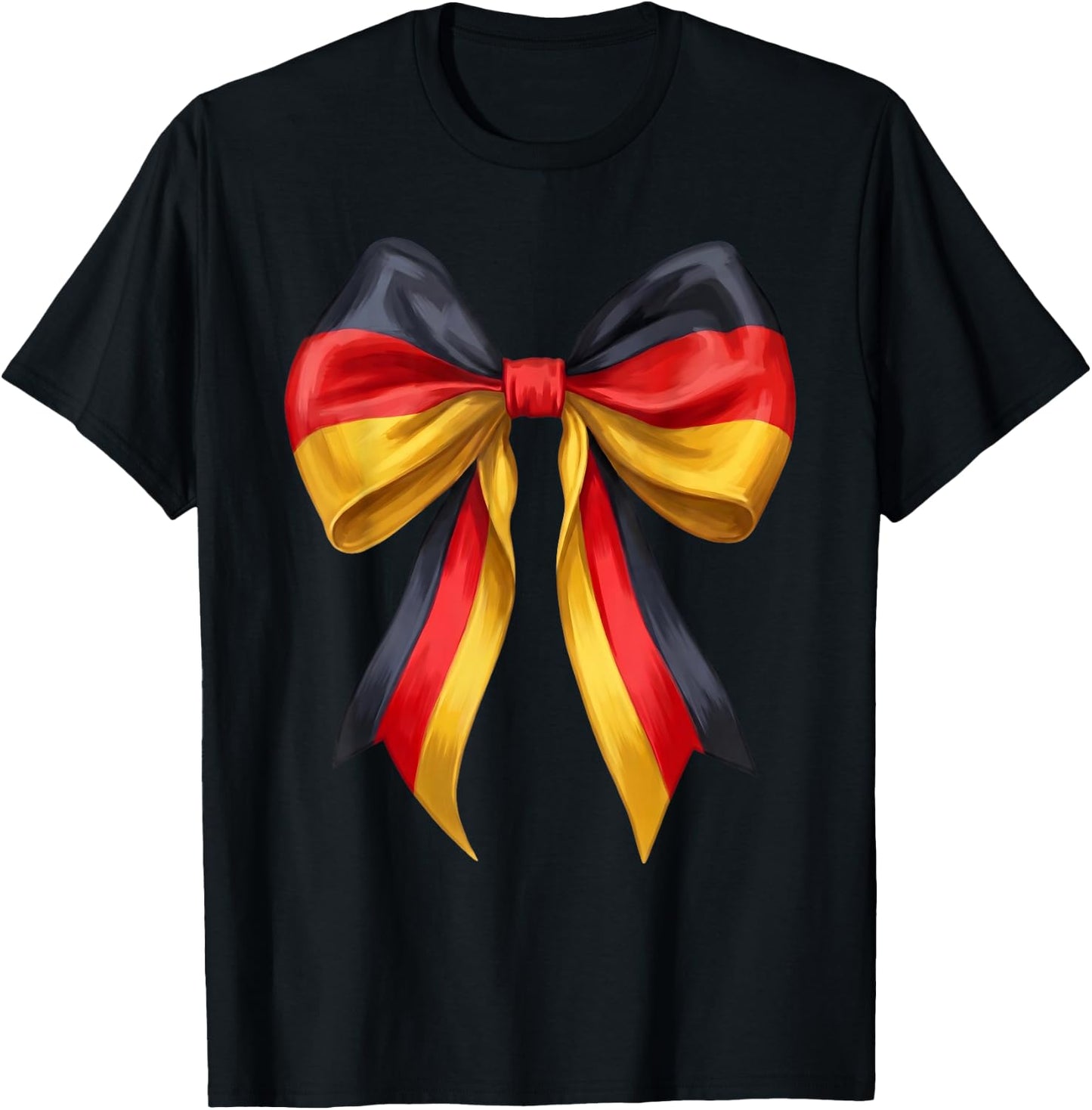 German Girl Coquette Bow Germany Flag Cute German Girl T-Shirt - T-Shirt | Black
