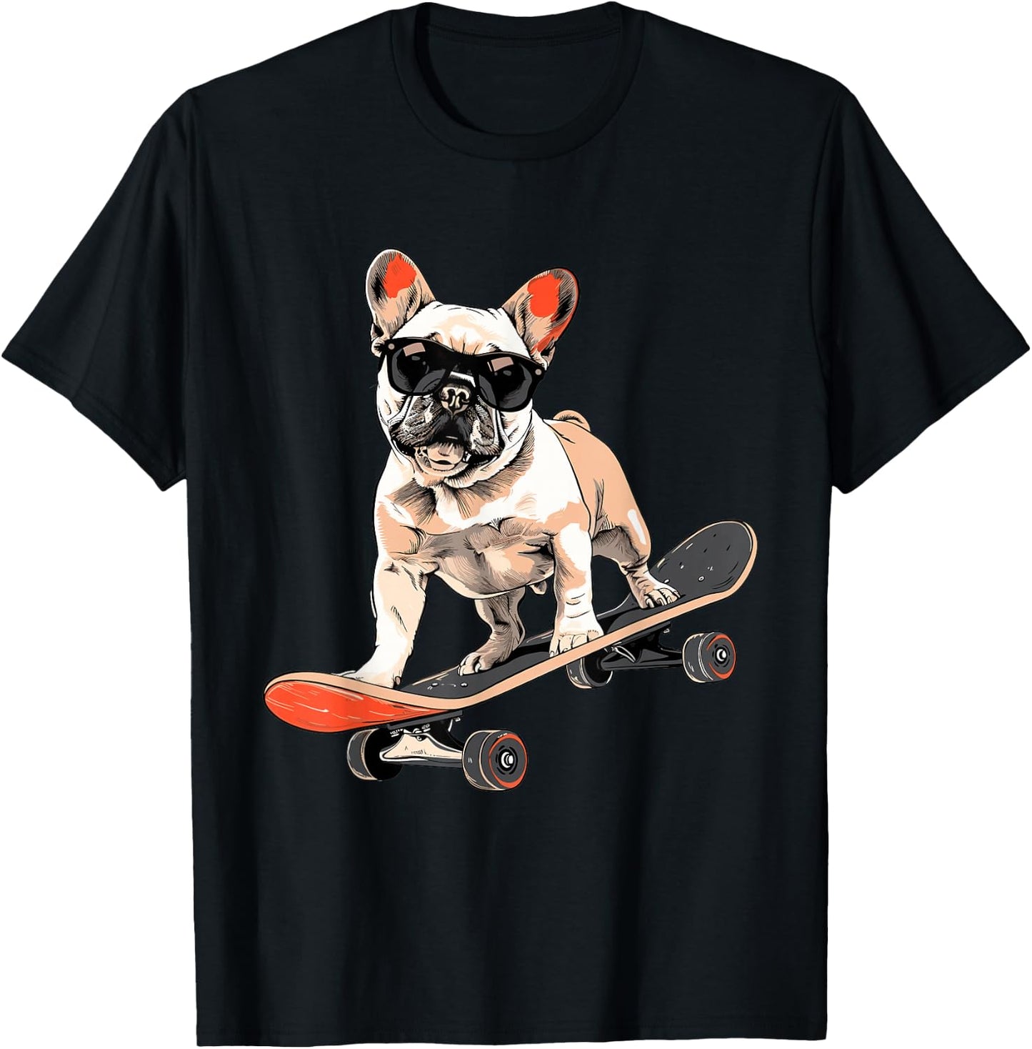 French Bulldog skateboard T-Shirt - T-Shirt | Black