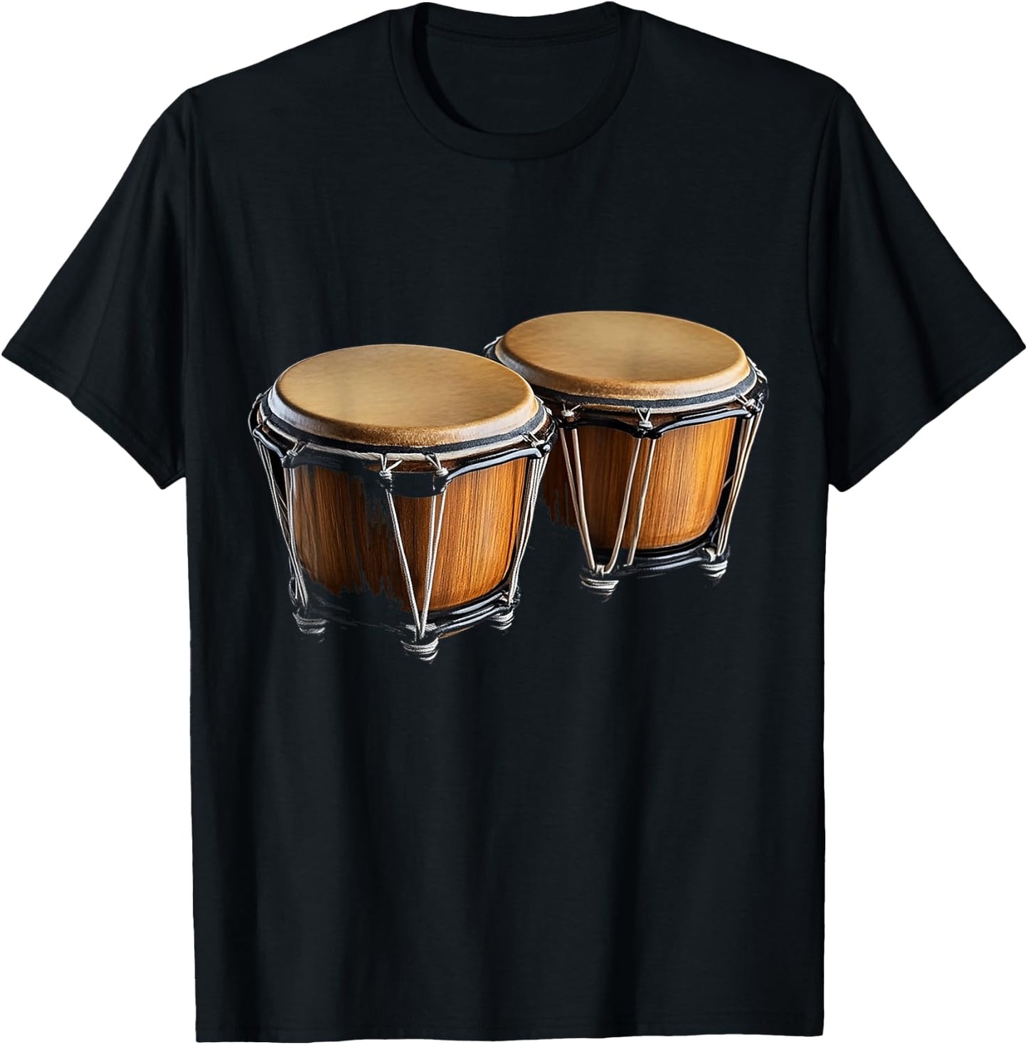Bongos Music Instrument Motif Artwork Bongos T-Shirt - T-Shirt | Black