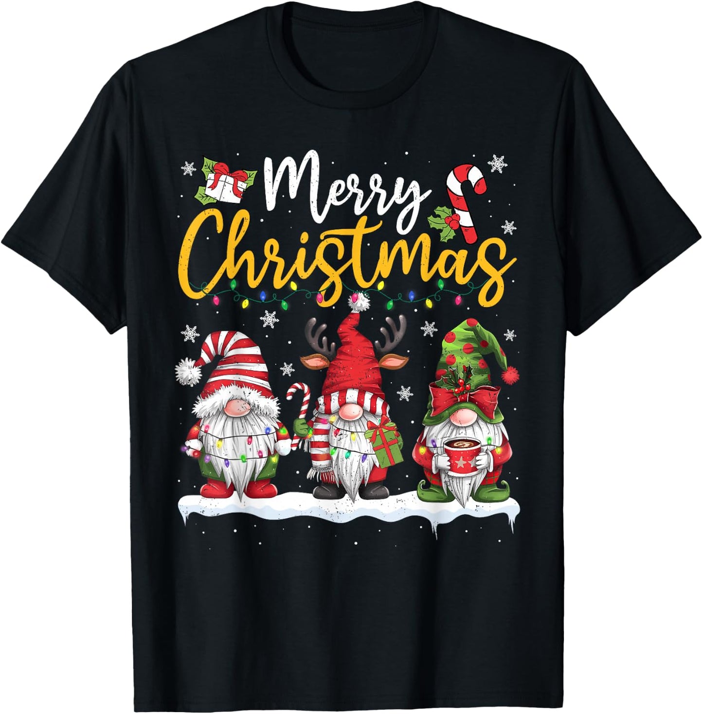 Christmas Gnomes for Christmas Lovers, Family, Men, Women, Kids T-Shirt - T-Shirt | Black