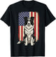 Border Collie USA Flag T-Shirt - T-Shirt | Black