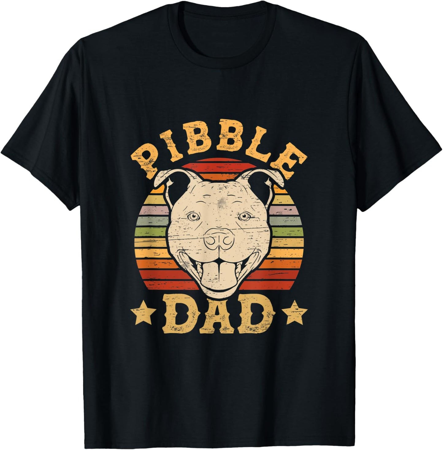 Retro Pibble Dad T-Shirt - T-Shirt | Black