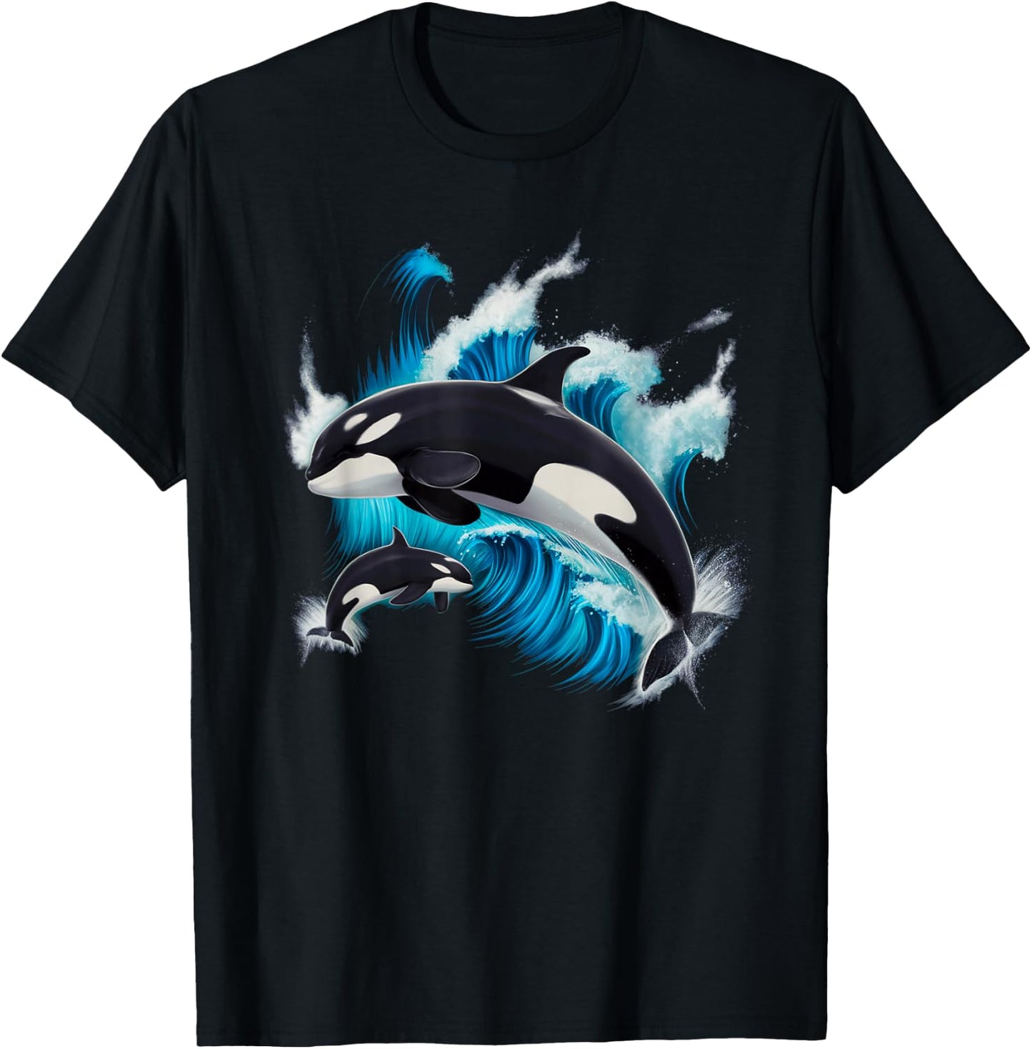 Beautiful Kids Whale Orca T-Shirt - T-Shirt | Black