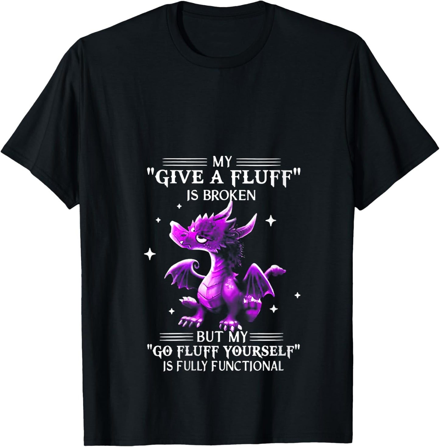 My Give A Fluff Is Broken Dragon V-Neck T-Shirt - T-Shirt | Black