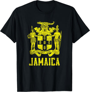 Jamaica, Coat of Arms, Out of Many, One People T-Shirt - T-Shirt | Black