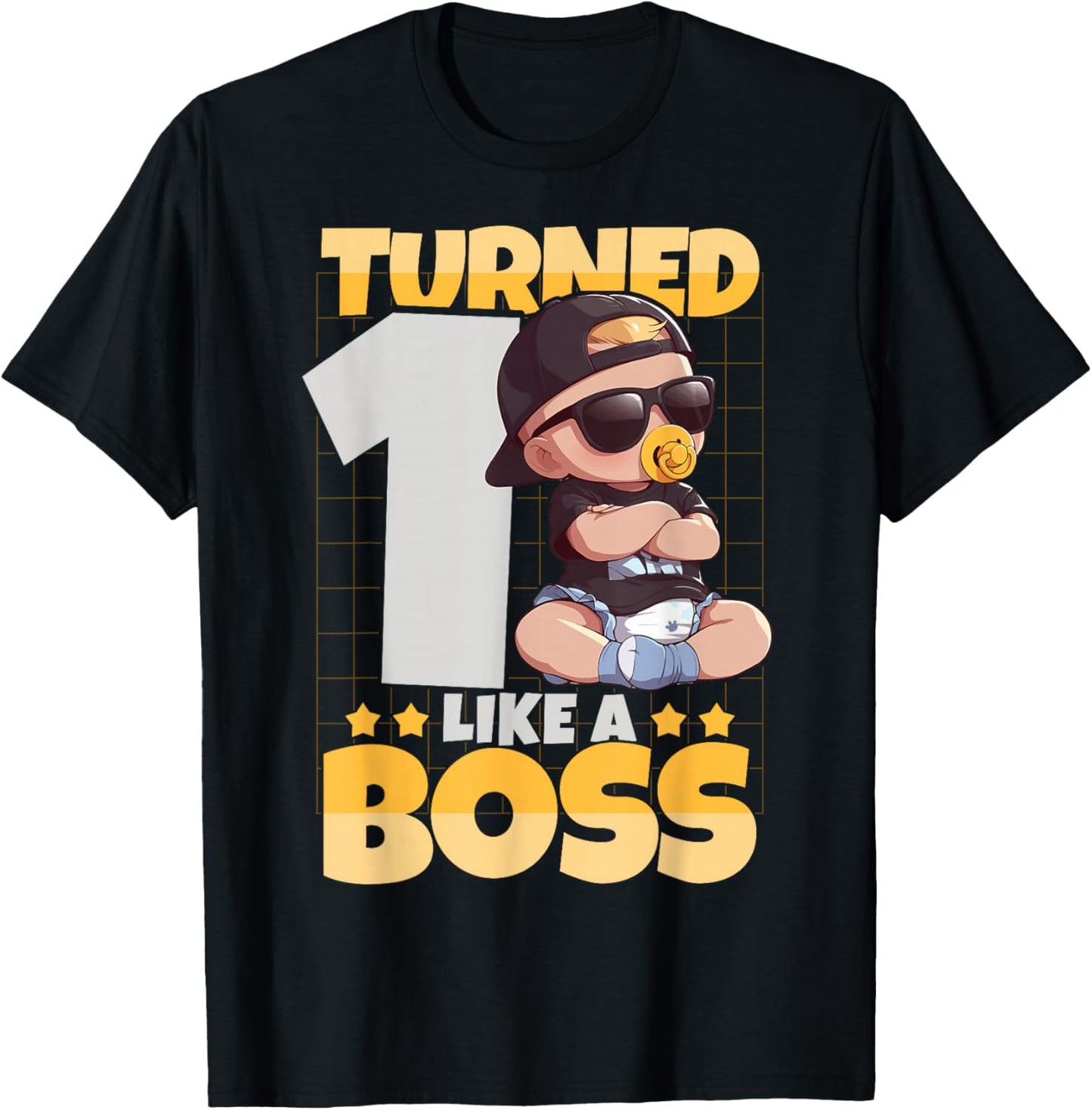 Baby 1st Birthday Boy Girl 1 Year Like a Boss Kids T-Shirt - T-Shirt | Black