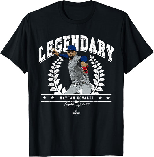 Legendary Nathan Eovaldi Texas MLBPA T-Shirt - T-Shirt | Black