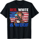 Red White And Woof Brindle Boxer Dog Lover Flag 4th Of July T-Shirt - T-Shirt | Black