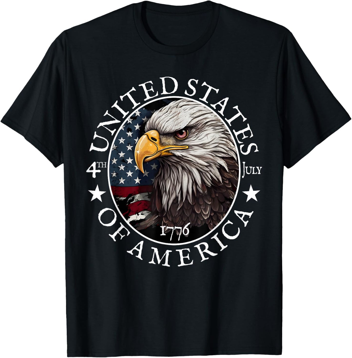 USA Amerikanische Flagge Tourist Urlaub Amerika T-Shirt - T-Shirt | Black