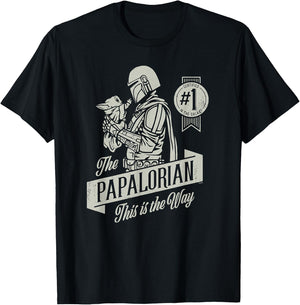 Star Wars The Mandalorian and Grogu Papalorian Father's Day , black T-Shirt - T-Shirt | Black