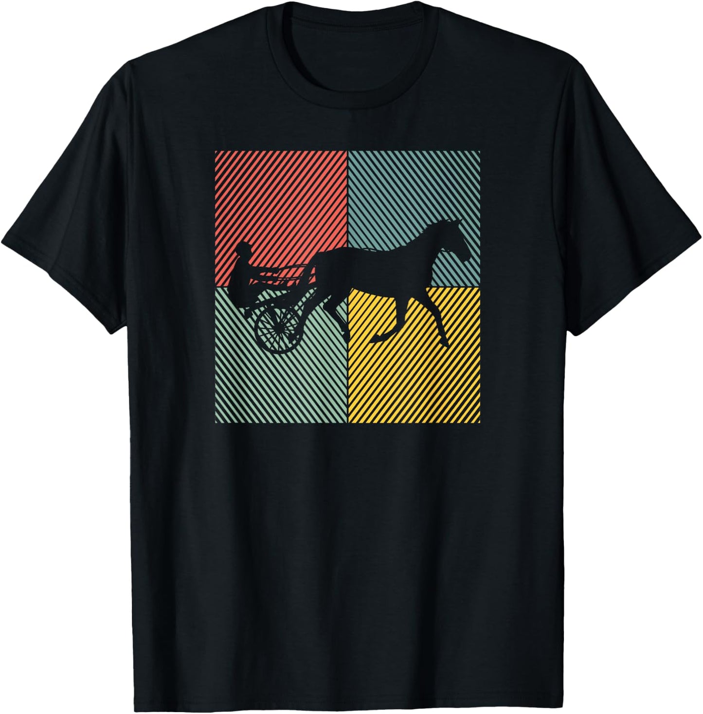 Trotting Horse Racing Horses Trotting Race , Black, S T-Shirt - T-Shirt | Black