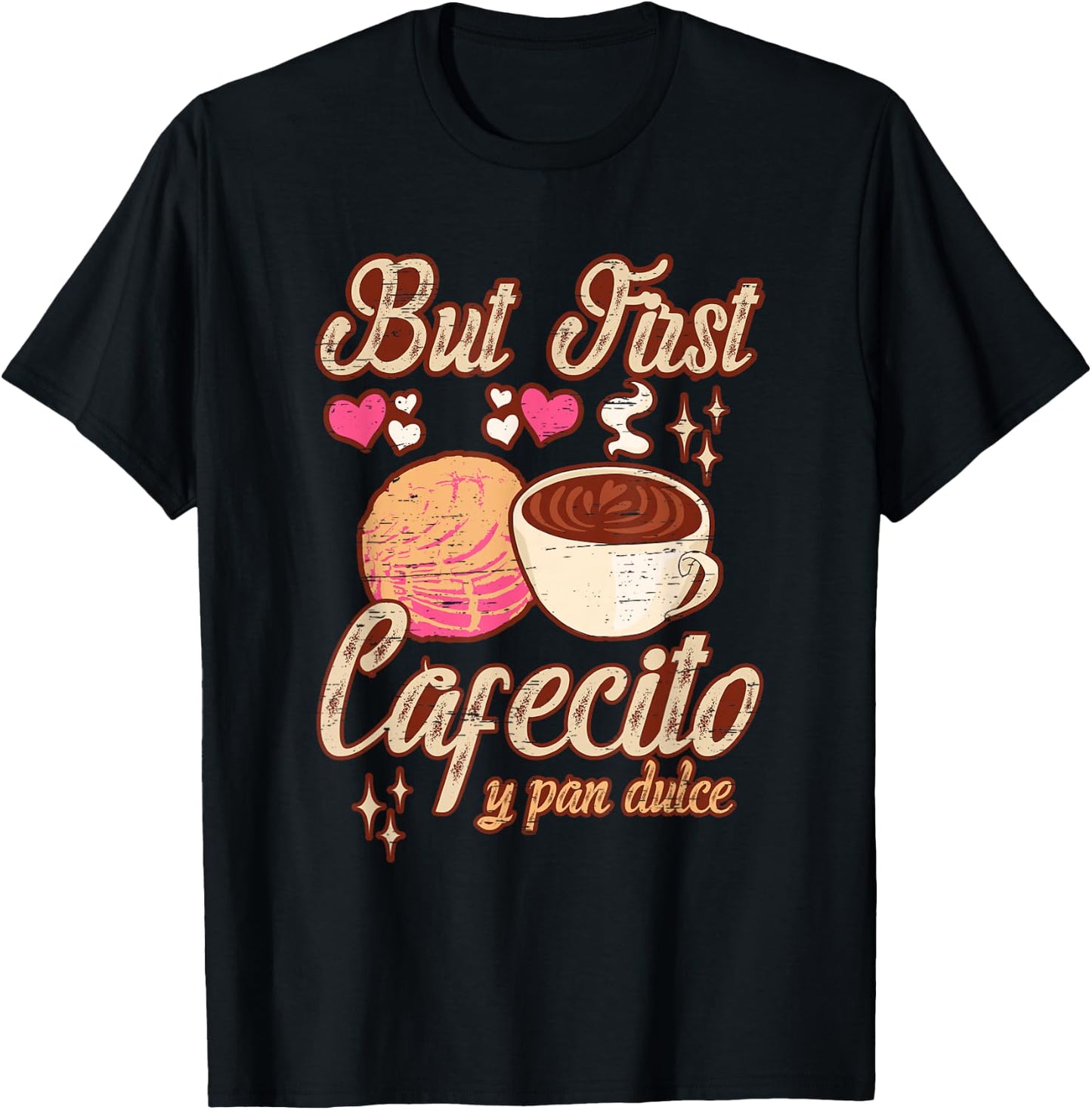 Latina Mom latino Spanish Mexican Mama Coffee Conchas T-Shirt - T-Shirt | Black