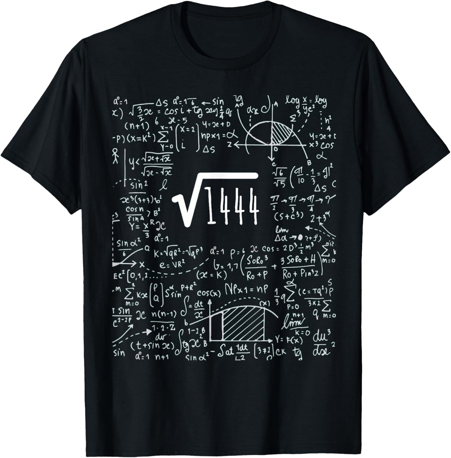 Square Root of 1444 Birthday Gift 38 Years Math T-Shirt - T-Shirt | Black