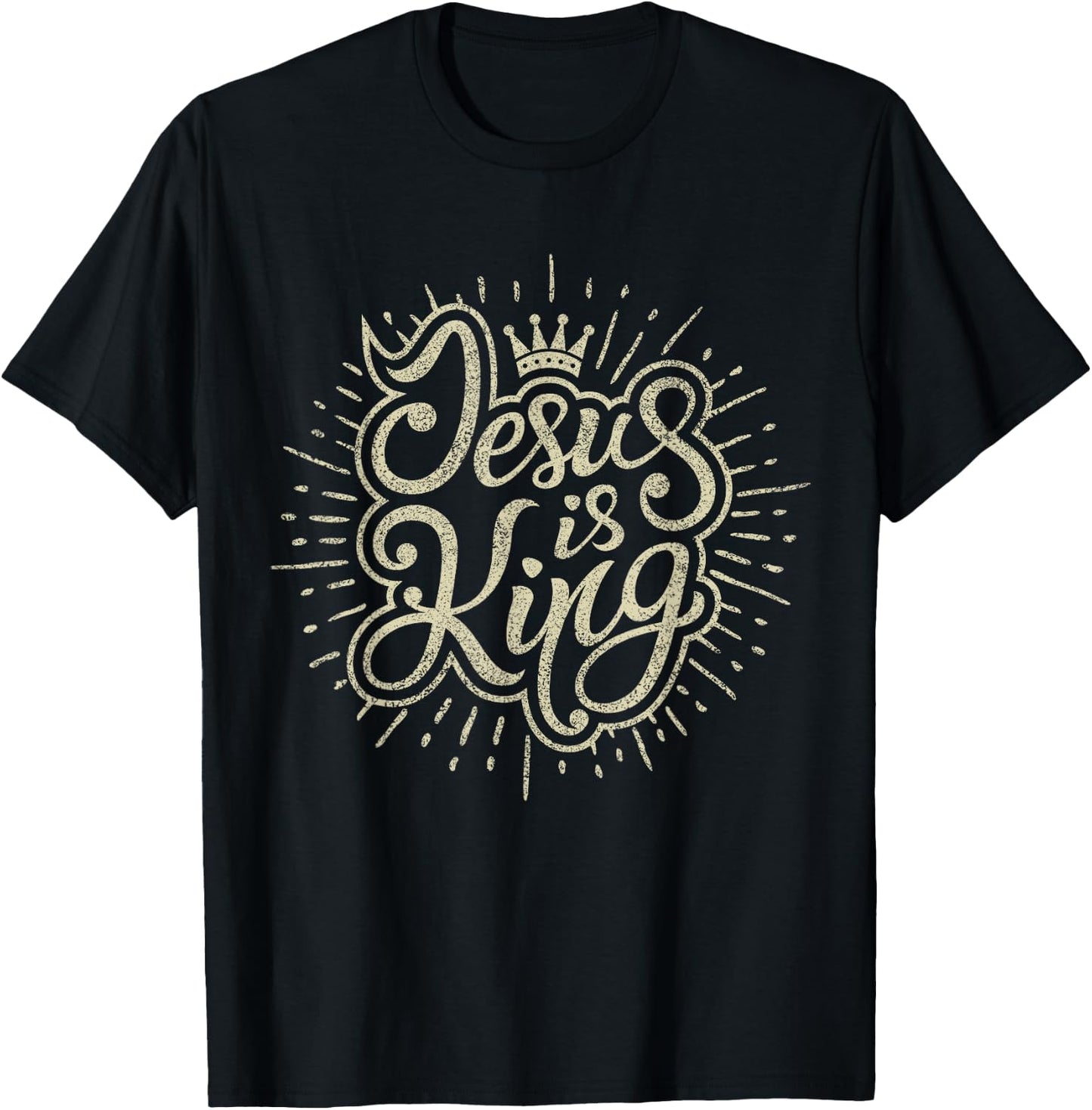 Jesus Is King Bible Faith Graphic Men Women Christian T-Shirt - T-Shirt | Black